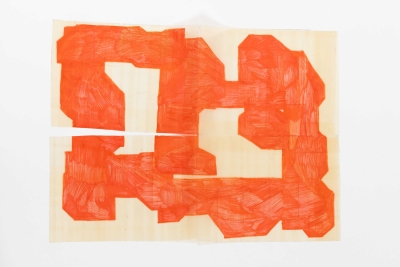 - compendium (welt) Fragment 2, pvc, permanent-pen, each around 22x10cm, double-sided, ongoing, 2025-26