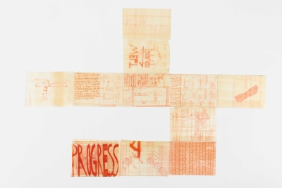 - compendium (welt) Fragment 2, pvc, permanent-pen, each around 22x10cm, double-sided, ongoing, 2025-26