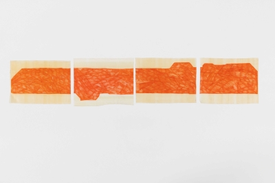 - compendium (welt) Fragment 2, pvc, permanent-pen, each around 22x10cm, double-sided, ongoing, 2025-26