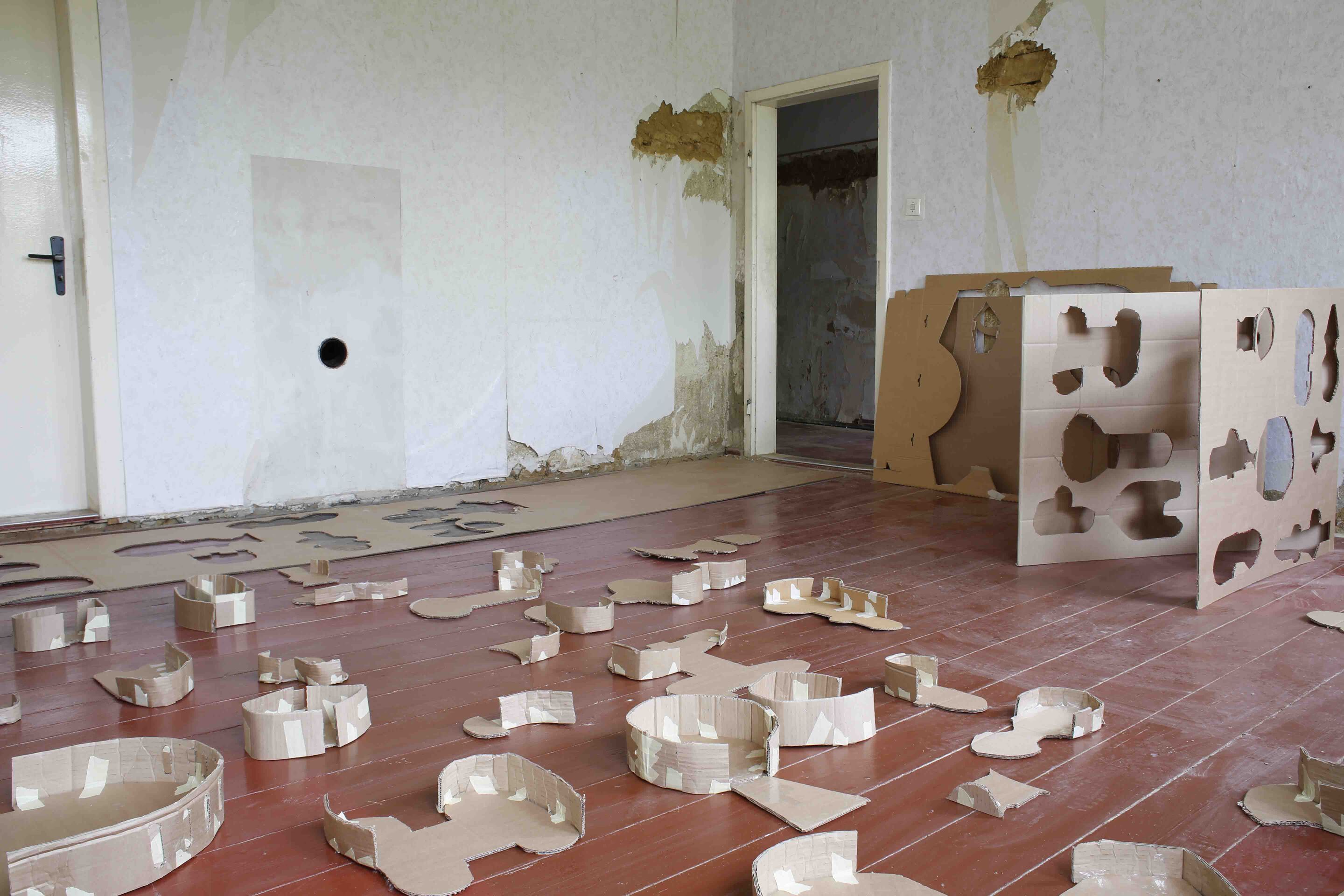 room 03, cut outs/fictional spaces, models - installation view