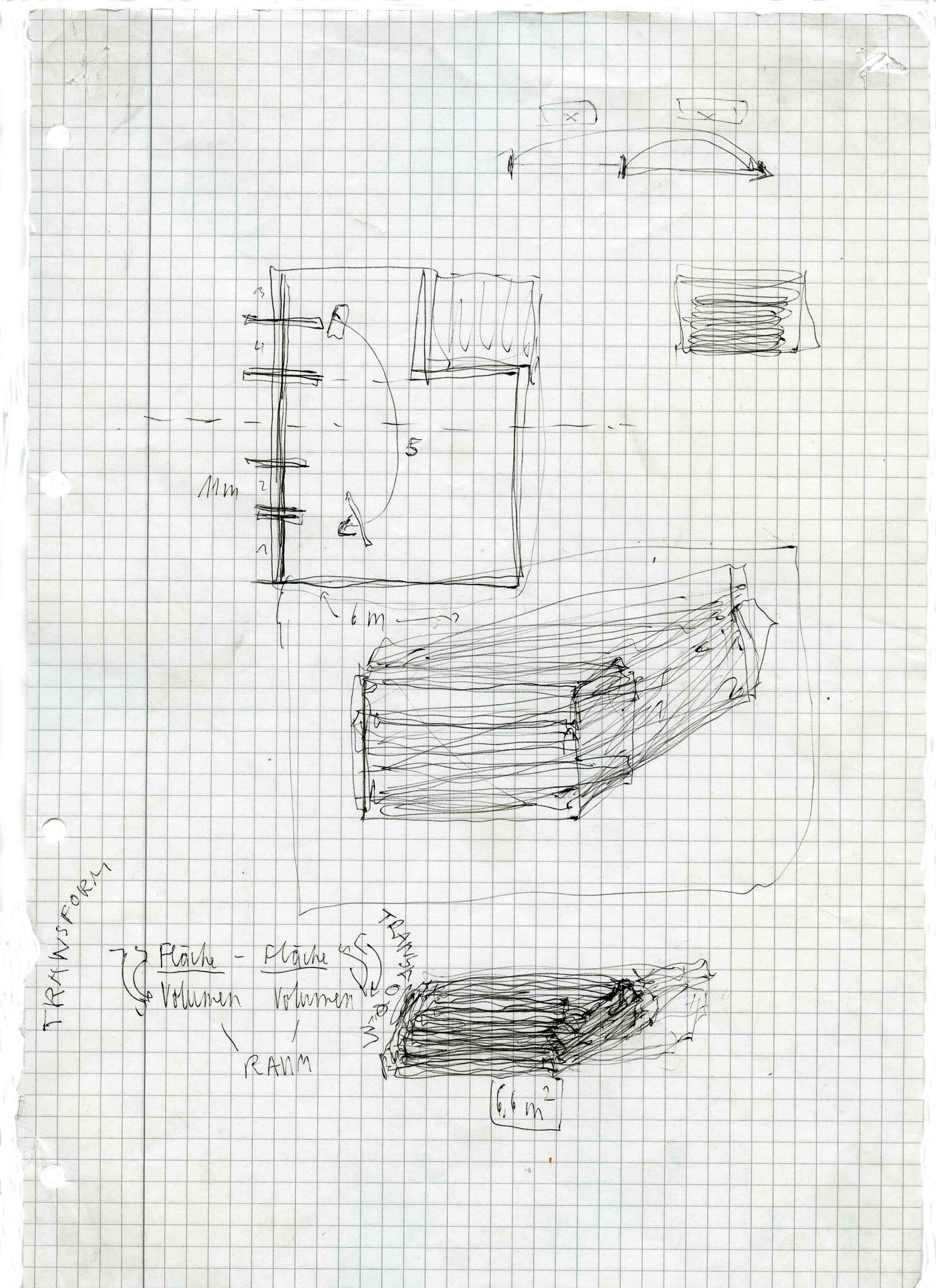 notation (room01) - surface/volume transformation, 21x29,7cm