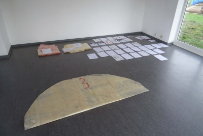 FIRST MOVESET, floor installation in my studio (2020) 