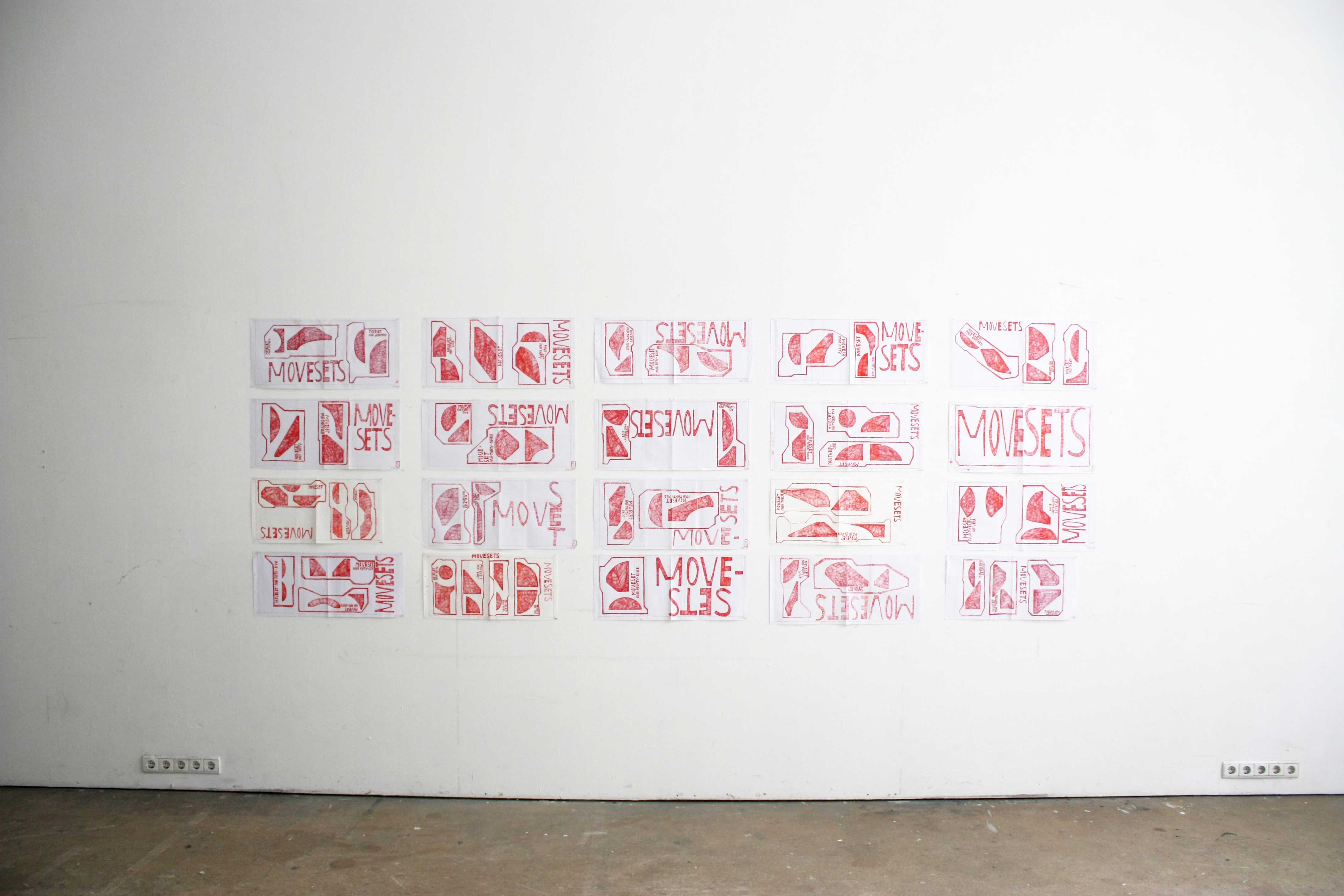 FIRST MOVESET (the drawing set), installation view