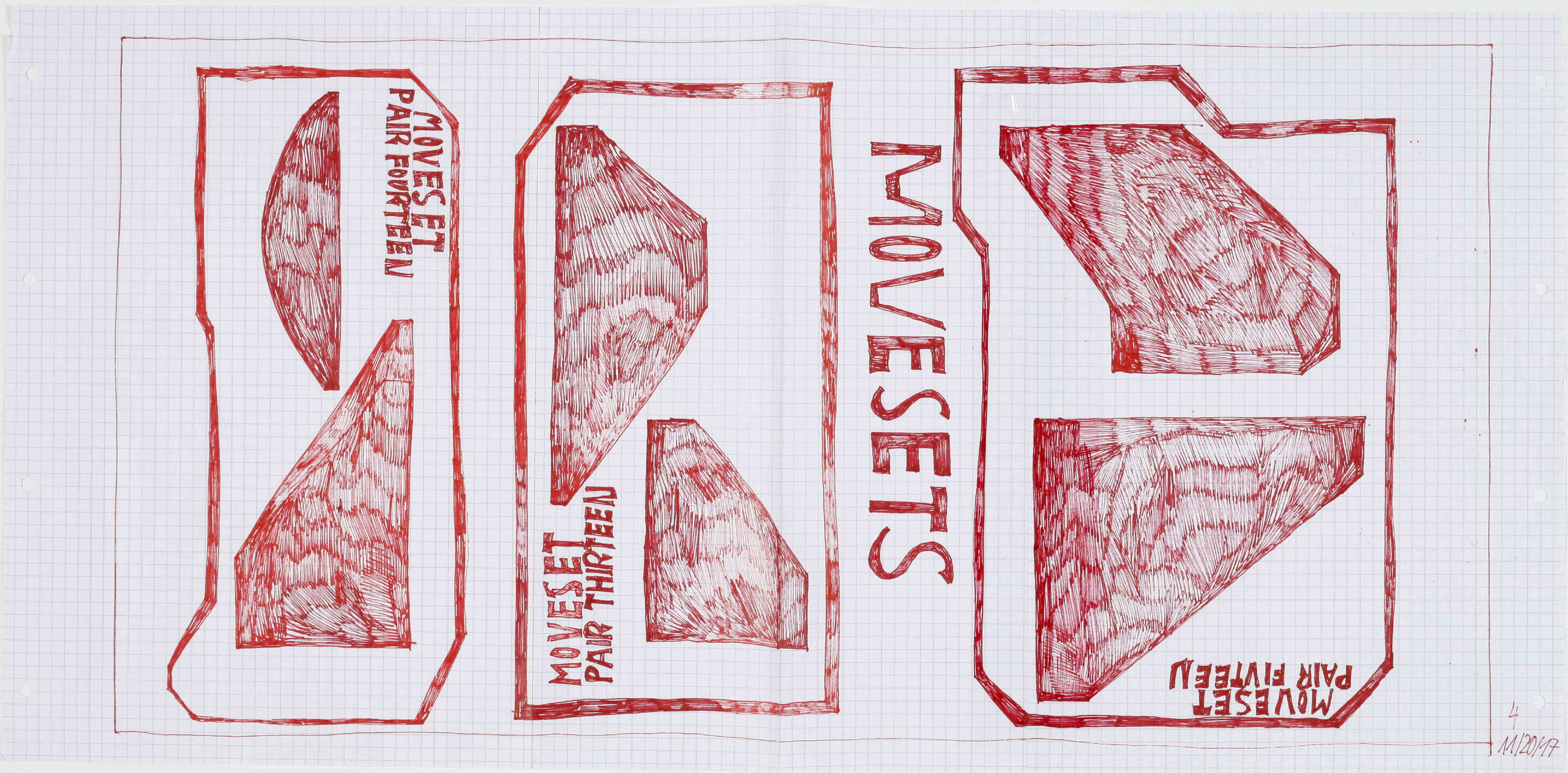 Three pairs of Movesets (13-15), 52x28cm