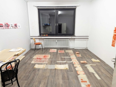 - ongoing process of floor settings/wall formations and wall drawings, ongoing, 2025-2026