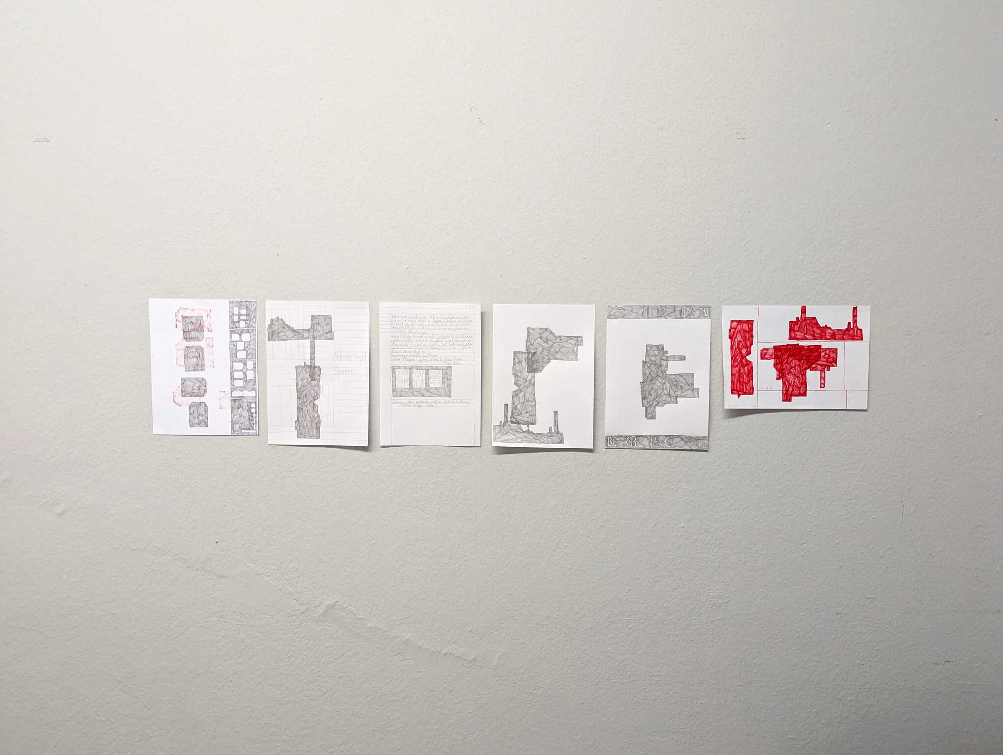 - ongoing process of floor settings/wall formations and wall drawings, ongoing, 2025-2026