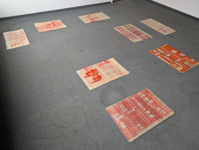 - ongoing process of floor settings/wall formations and wall drawings, ongoing, 2025-2026