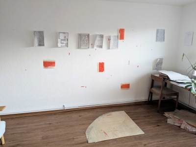 - ongoing process of floor settings/wall formations and wall drawings, ongoing, 2025-2026