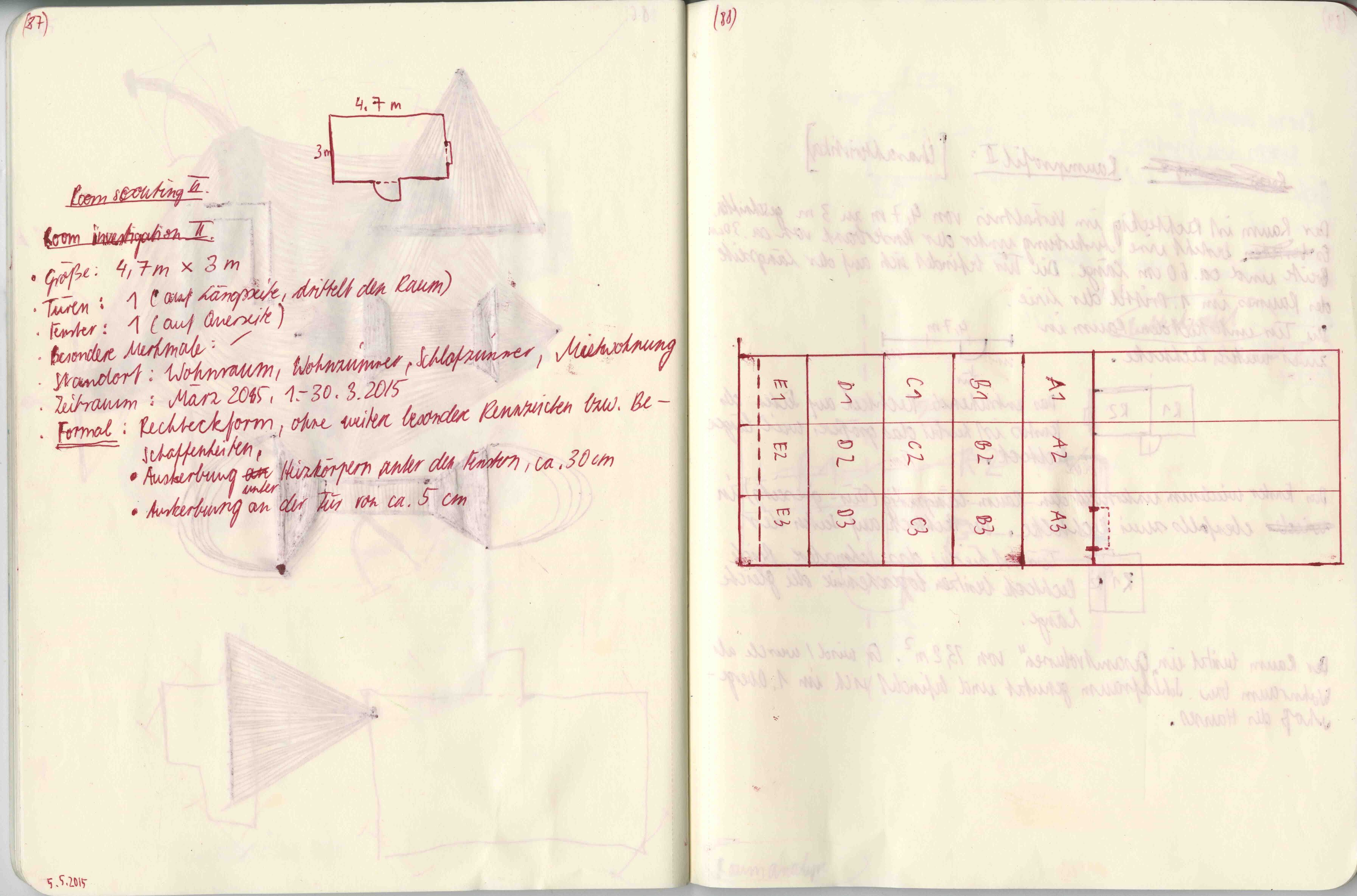 room scouting 1 (room02) /spatial investigation, 28x15cm